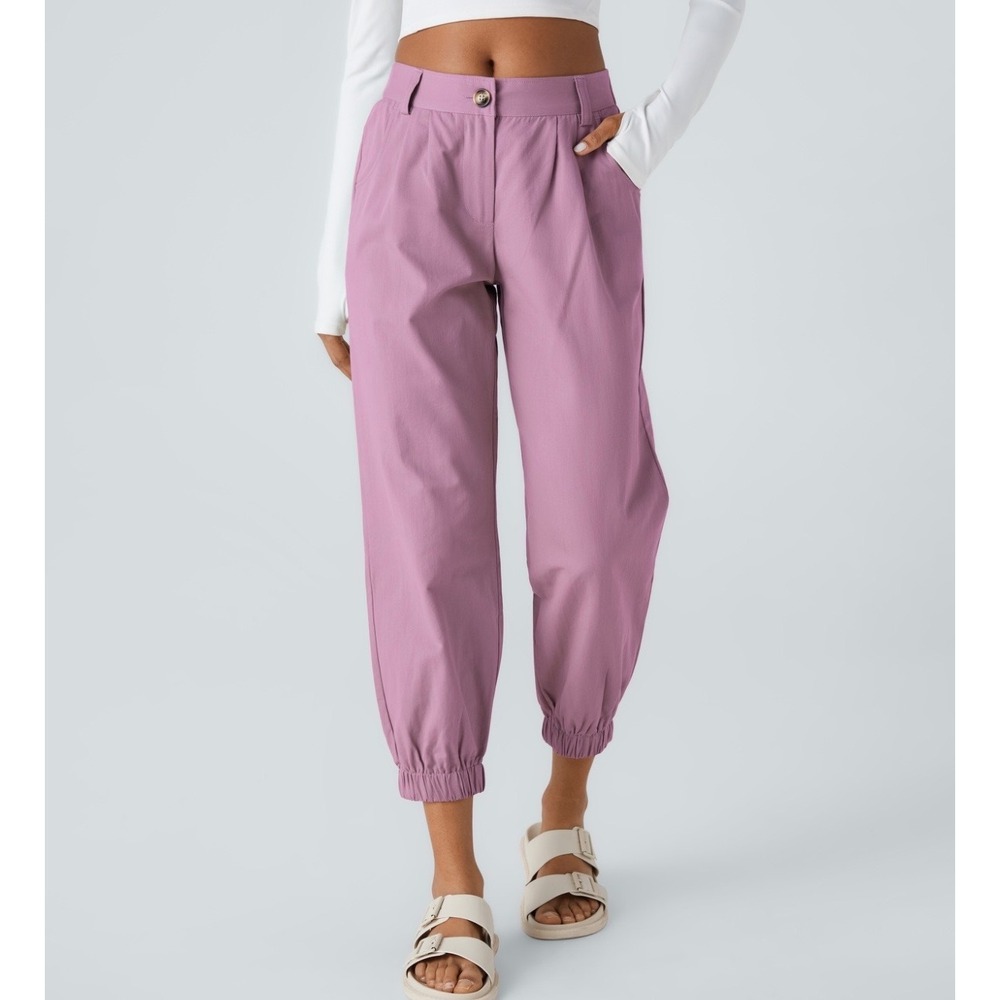 Halara Mid Rise Casual Joggers with Pockets Mauve Size Small